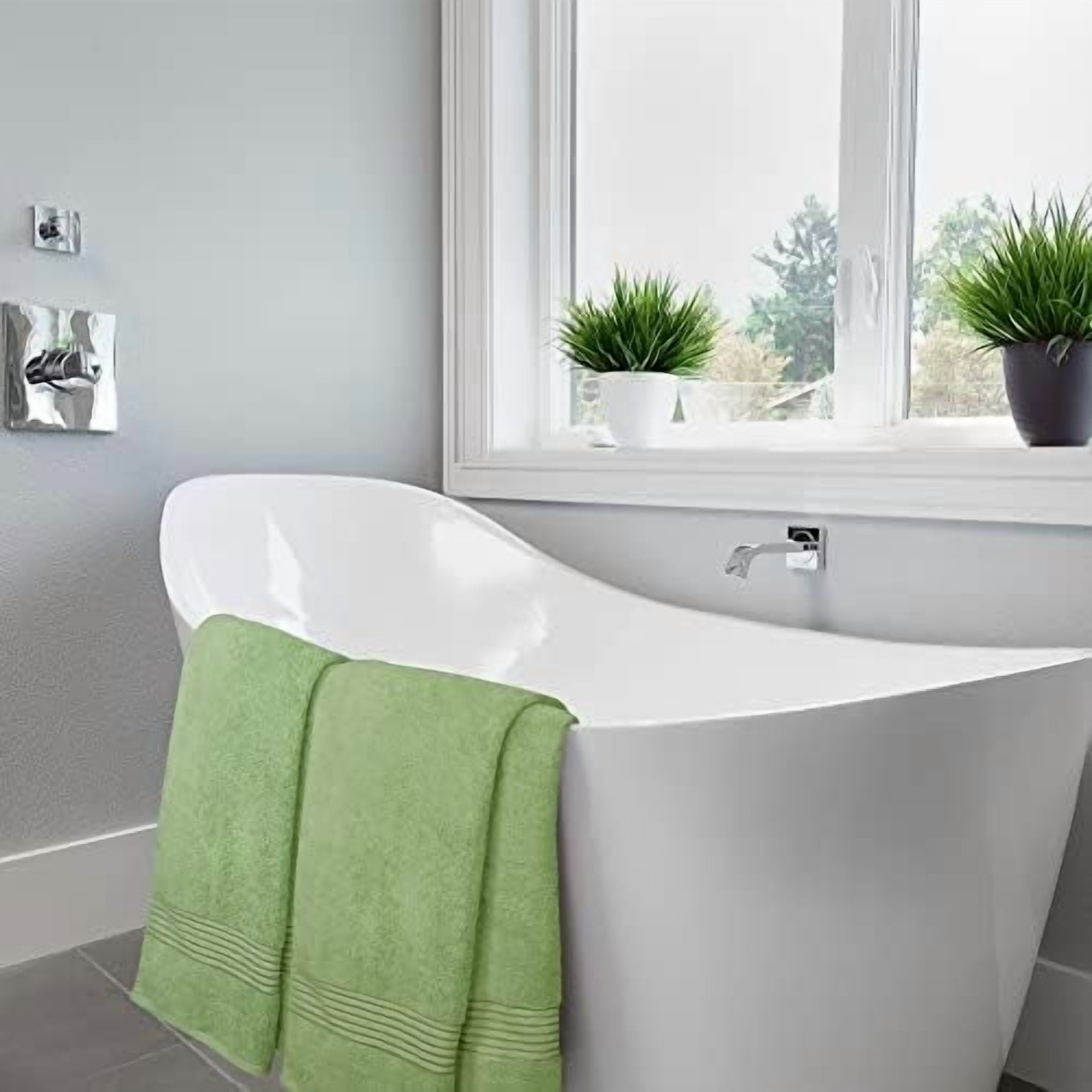 4 Pack Bath Towels Set, (27 x 54 Inches) 100% Ring Spun Cotton, Quick Dry, Highly Absorbent, Soft Feel Towels, Perfect for Daily Use (Sage Green)