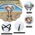thumbnail image 5 of Glass Birdbath with Metal Stand Outdoor for Lawn Yard Garden Butterfly Decor, 18” Dia 21.65” Height, 5 of 7
