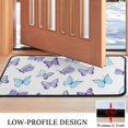 thumbnail image 3 of White Blue Purple Butterfly Pattern Door Rugs,Washable Non Slip Door Mats Indoor,Decorative Door Mats,Entry Mat Indoor for Entrance,Bedroom,Kitchen,Bathroom,30"x17", 3 of 6