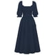thumbnail image 3 of Vestido De Manga Farol Señoras una línea vestido elegante Chic plisado vestido Casual fiesta de noche vestidos largos Cgtredaw Azul Marino M Azul Marino para Mujer, 3 of 8