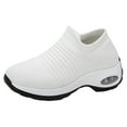 thumbnail image 6 of Women's Breathable Knit Walking Shoes Comfortable Slip On Sneakers Casual Non Slip Barefoot Shoes with Arch Support White Size 10.5, 6 of 7