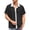 Black, variant on BUWTTED Men's Shirts Color Lapel Button Down Short Sleeve Loose Fit Color Block Summer Casual Business Beach Black Shirt L