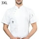 thumbnail image 2 of Chaqueta de cocina Cocina Delantal Tres botones con bolsillos delanteros Ropa de verano Camisas para hombres Suministros de cocina para parrilla Restaurante blanco 3xl Scienceny LF000331-05, 2 of 7