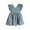 Blue, variant on LIJCC Newborn Baby Girls Linen Dress with Smocking Flying Sleeve Dress Cute Square Neck Collar Solid Color Infant Casual Sleeveless Dress for Spring Summer