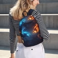 thumbnail image 6 of Naloa Red And Blue Fire Dragon C Canvas Backpack for Men Women Rucksack Casual Travel Daypack College Tote Satchel Bookbag for Teens-Small, 6 of 7