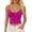 Hot Pink, variant on Sparkly Crop Camisole Tops for Women V Neck Spaghetti Strap Glitter Silk Cami Tank Tops Rave Party Clubwear