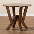 thumbnail image 6 of Bowery Hill Rubberwood Walnut Brown Dining Table Round Sculptural Base 35.4" Unassembled, 6 of 7