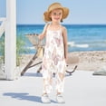 thumbnail image 5 of Girls' Jumpsuits Rompers Summer Casual Sleeveless Rompers With Pockets Spaghetti Strap Romper Delicate Butterflies and Flowers 5T, 5 of 7