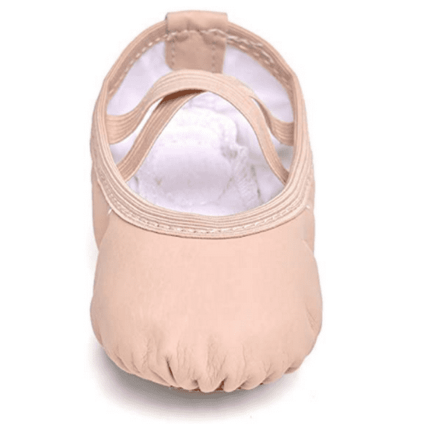 Girls Canvas Ballet Slippers Flats, Leather Soles Dance Shoes 