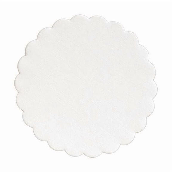 Hoffmaster Budgetboard Coaster, 4" Diameter, White Scalloped Edge PK1000 876082