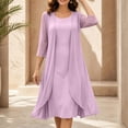 thumbnail image 2 of Levmjia Women's 2 Piece Outfit Set Chiffon Cardigan with Sleeveless Dress Long Summer Set V Neck Zip Back Cocktail Party Maxi Dress with Kimono, 2 of 9