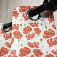 thumbnail image 3 of Ambesonne Anemone Flower Grommet Curtain, Doodle Poppies, 50" x 120", Orange White Lime Green, 3 of 6