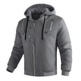 thumbnail image 1 of Ceisia Men's solid color zipper jacket pocket long sleeve outdoor Gift outerwear, 1 of 9