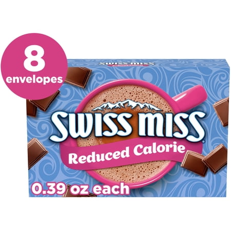 Swiss Miss Reduced Calorie Milk Chocolate Flavored Hot Cocoa Mix, 0.39 oz., 8-Count Envelopes