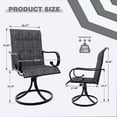 thumbnail image 2 of MELLCOM Patio Swivel Chair Set of 2, High Back Padded Textilene Outdoor Dining Chairs with E-Coating Metal Frame, All-Weather Outdoor Furniture Rocker for Backyard, Porch, Garden, Lawn, Grey, 2 of 8