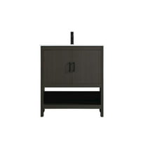 Elegant Kitchen and Bath Ira 30 Inch Single Bathroom Vanity In Mocha Brown