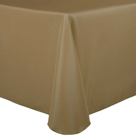

Ultimate Textile (2 Pack) 72 x 120-Inch Oval Polyester Linen Tablecloth - for Home Dining Tables Cafe Khaki