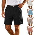 thumbnail image 2 of PEIBang Men's Relax Fit Pleated Casual Shorts,Button Closure Waist Rolled Cuff Everyday Wear Pocketed Shorts Pink L, 2 of 9
