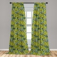 thumbnail image 5 of Ambesonne Floral Curtains, Large Leaves Jungle, Pair of 28"x63", Multicolor, 5 of 5
