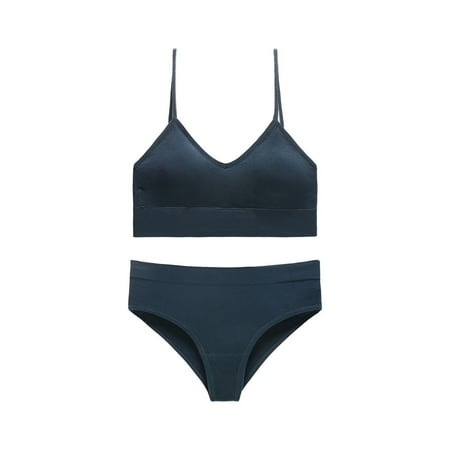pstuiky Bras for Women No Underwire  Women s Underwear Without Steel Rings Sports Suspender Sexy Bra Tank Top Pants Set Nursing Bra Underwear Up to 65% off