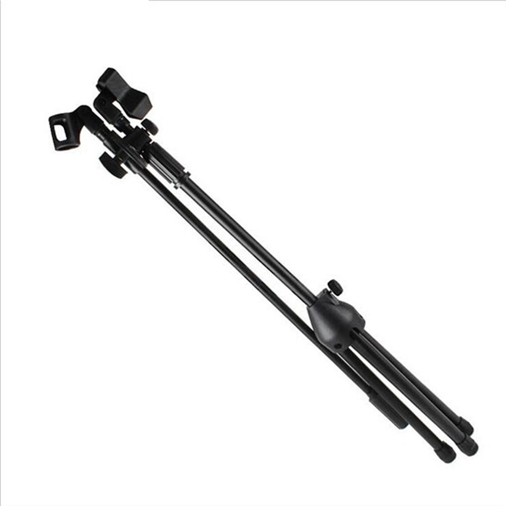 Microphone Stand Mic Foldable Double Clip Tripod 360 Rotating with Extending Boom Arm