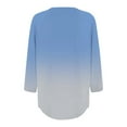 thumbnail image 6 of Blue Women's Long Sleeve T-shirt, 3/4 Length Sleeve Womens Tops Round Neck Casual Tunic Tops Basic Pleated Shirts Loose Fit 2025,Women's Long sleeve T-shirt M, 6 of 6