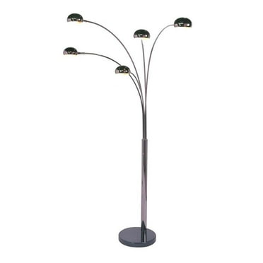 Pemberly Row 5 Light Arc Floor Lamp - Black Nickel Dimmer Switch Marble Base