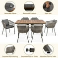 thumbnail image 4 of 7 Pieces Outdoor Patio Dining Set for 6, All-Weather Outdoor Furniture Set with Dining Table and Chairs for Garden, Backyard, Balcony, Grey, 4 of 8