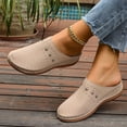 thumbnail image 3 of Clogs for Women Comfortable Slip On Closed Toe Mule Breathable Walking Dress Shoes with Arch Support Beige Size 9.5, 3 of 7