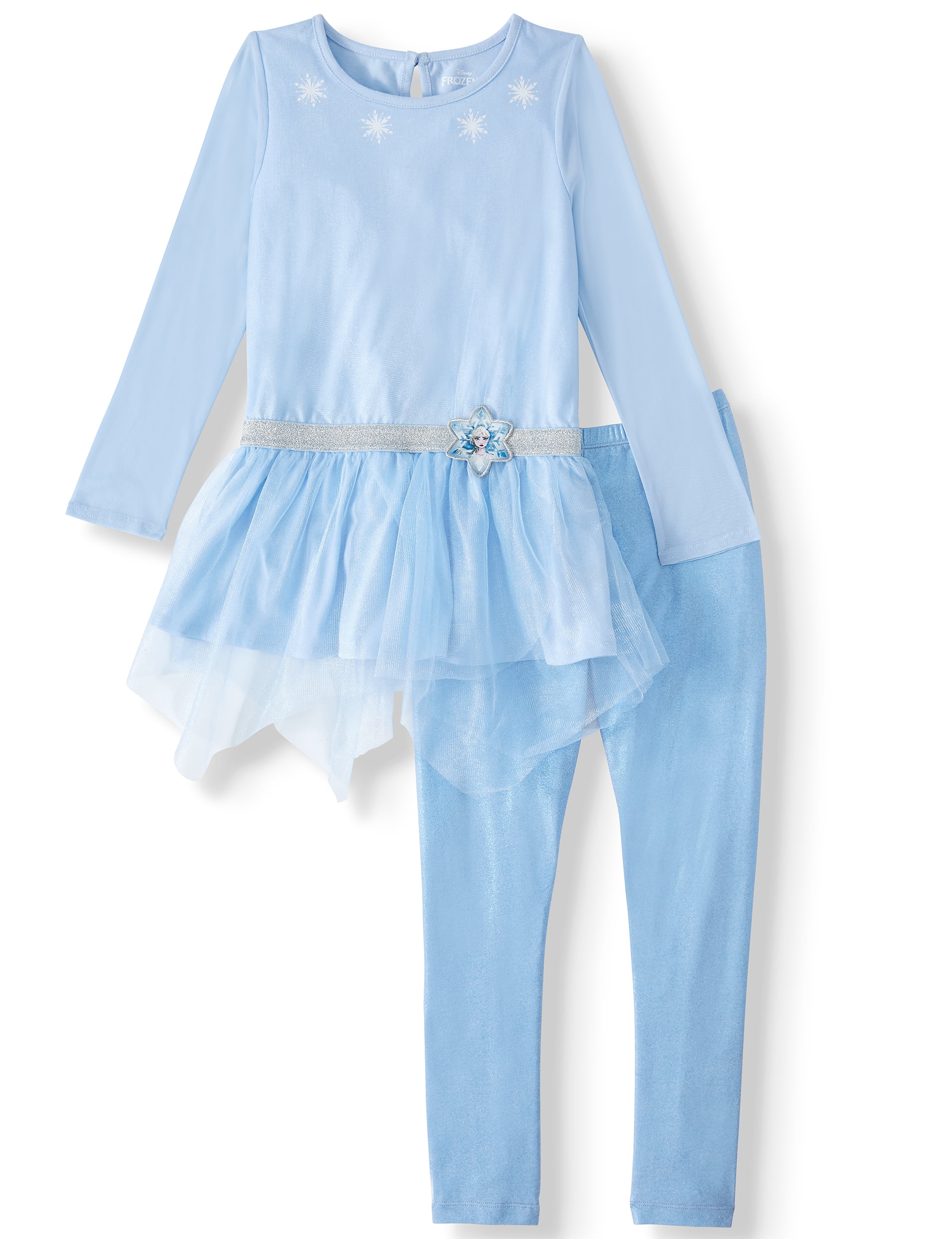 Girl's FROZEN 2 ~ELSA~2 Piece Outfit Baby Blue Sparkly NWT 