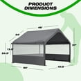thumbnail image 2 of 4'x 4'x 3.3' Extra Large Dog House Outside, Dog Tent Outdoor, Big Dog Shade Shelter Doghouse Canopy with Three-Sided Breathable Mesh Windows, Gray Sun Rain Cover for Pet Cat Livestock, 2 of 7