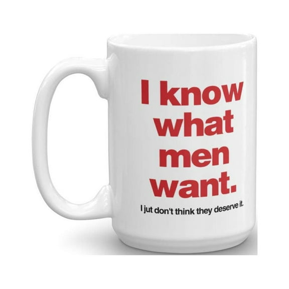 I Know What Men Want Coffee & Tea Gift Mug For A Lady And All The Single Girls & Women (15oz)