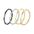 thumbnail image 4 of Anillo de acero de titanio brillante ultrafino para mujer, anillo de cola de comida simple, anillo de acero inoxidable, joyería duradera e hipoalergénica, 4 of 5