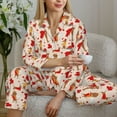 thumbnail image 6 of Picia Dachshunds dogs pulls a hearts Pattern Women’s Long-Sleeve Sleepwear Set - Soft 2-Piece Loungewear with Pockets, Comfy PJs for Relaxing Nights-X-Large, 6 of 7