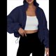 thumbnail image 1 of Chaquetas de Forro para Mujer, Sudaderas Extragrandes con Cremallera, Ropa de Invierno, Conjuntos de Larga y Corte Corto para Otoño. Azul Marino M, 1 of 9