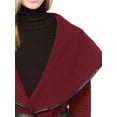 thumbnail image 3 of FashionOutfit Women's Casual Quilted Leather Biding Open Front Lapel Jacket, 3 of 4