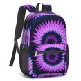 thumbnail image 2 of Purple and Black Tie Dye Pattern 17" Waterproof Oxford School Backpacks for Teens, S-Shape Padded Straps, for School, Travel, Hiking, Camping, 2 of 3