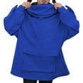 thumbnail image 3 of OUSITAID Sweat à Capuche pour Femmes à Manches Longues et Manteaux Simples à Rabat Style Paresseux, 3 of 7