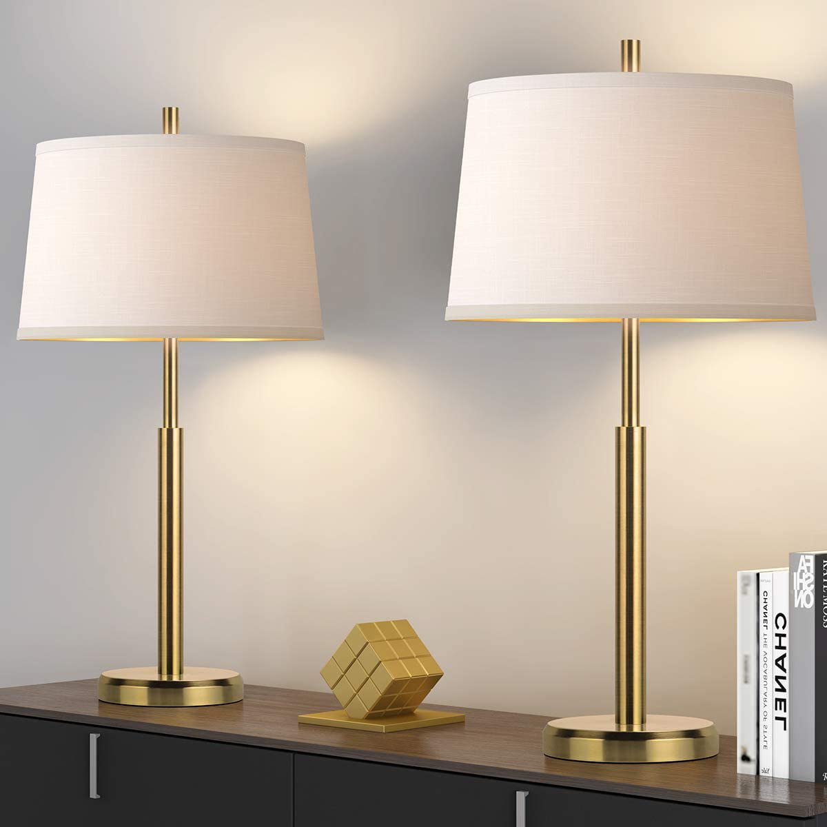 Modern Table Lamps Set of 2 for Living Room Nightstand & Side 