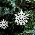 thumbnail image 6 of CoreLiving Winter Snowflake Ornaments 12-Pack, Hanging Plastic Snowflakes Decorations for Christmas Tree and Ceiling, Fake Snowflake Ornament Set for Indoor Winter Wonderland Decorating, 6 of 7