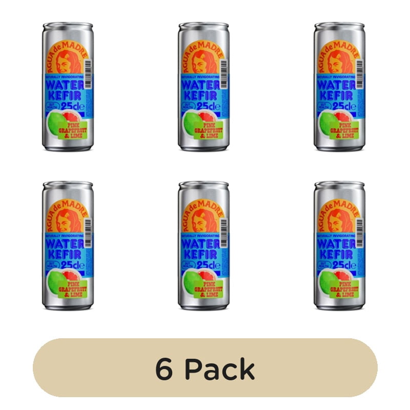 Agua de Madre Pink Grapefruit & Lime Water Kefir 250ml, British Import (Pack of 6)