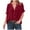 Red, variant on Fesfesfes Women T Shirts Women Temperament Gold Velvet Solid Color Short Sleeved Round Neck Button Up Folded Shirt Top Workout Shirts L(US:8)
