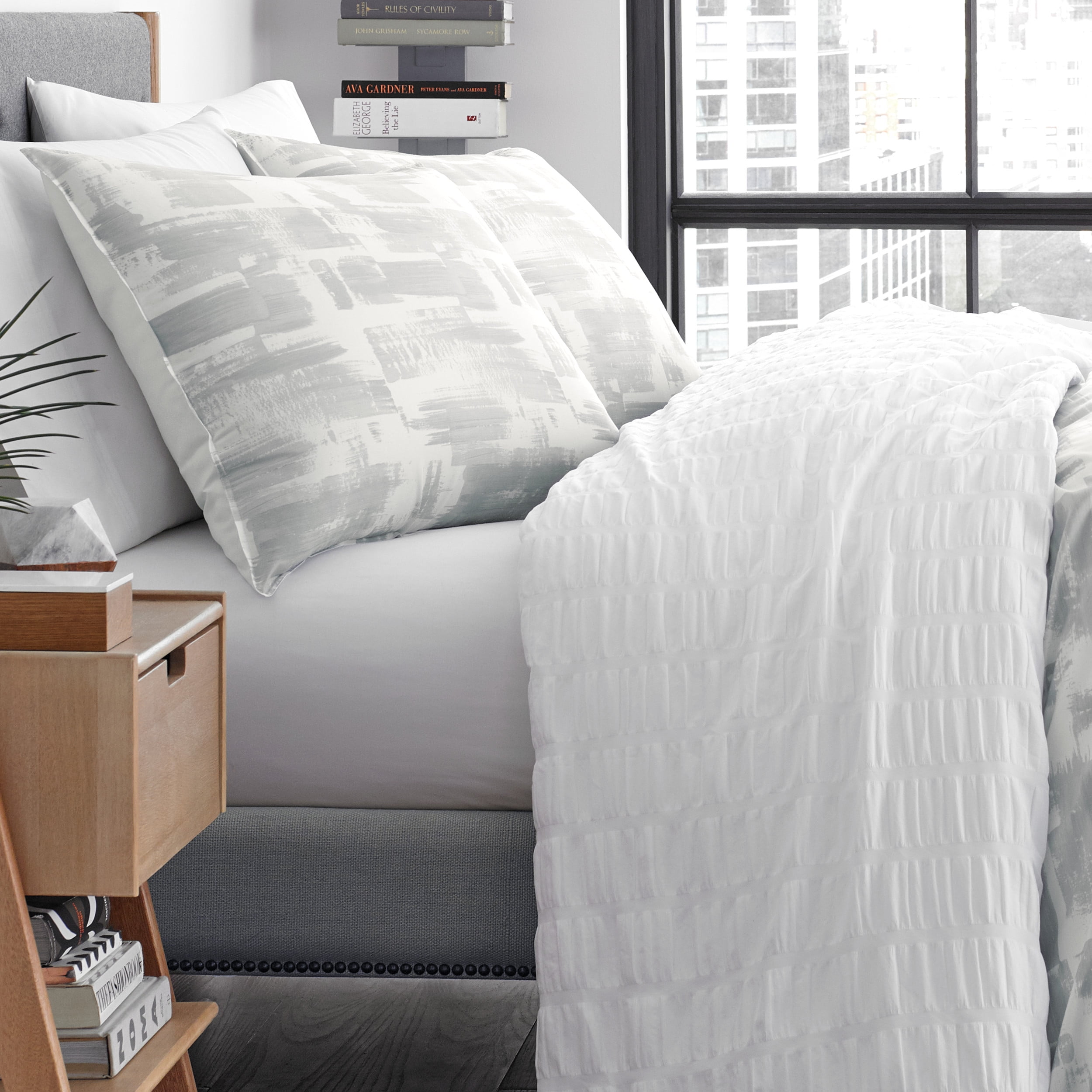 City Scene Aria Microfiber Grey 2 Piece Duvet Cover Set-Twin