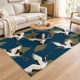 Fairy Blue Rug Area Rug 3x5ft White Fairy Crane Japanese Style Low Pile Washable Rug ...