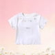 thumbnail image 4 of Blusas y camisas de manga corta con cuello redondo para niña, camiseta de verano con estampado de lazo, manga corta, top holgado y dulce de media manga para bebé, top de algodón para niña, 4 of 5