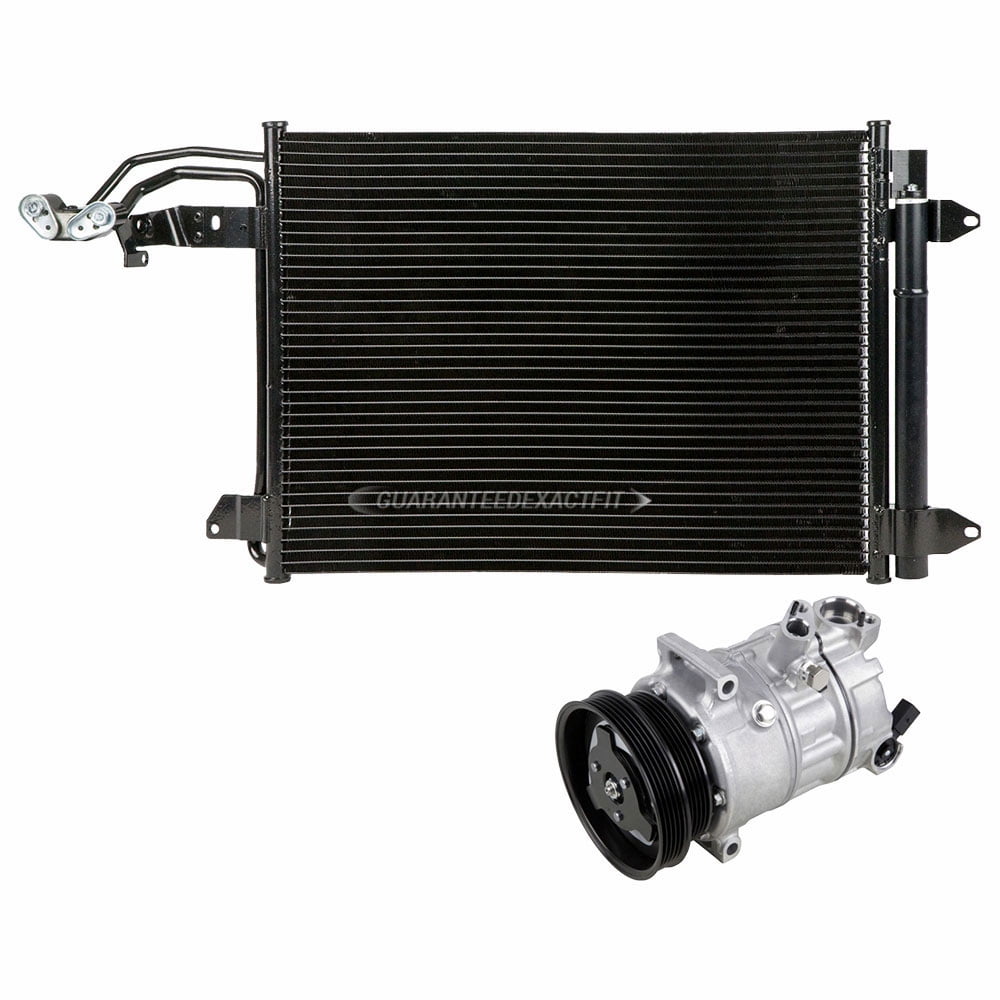 OEM AC Compressor w/ A/C Condenser \u0026 Drier for VW Golf Jetta Rabbit \u0026 GTI, White