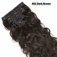 thumbnail image 4 of Benehair Clip In 100% Real Remy Human Hair Extensions Double Weft Thick Full Head 18" 20" Body Wave Wavy Curly Brown Hair, 4 of 11