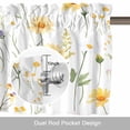 thumbnail image 6 of Yellow Daisy Floral Kitchen Curtain Valances for Windows Farmhouse Short Curtains, Spring Rustic Botanical Flowers Rod Pocket Valance Curtain for Bedroom Cafe Living Room 60"x18", 6 of 8