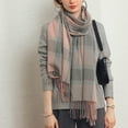 thumbnail image 5 of MESSUEN Plaid Scarf for Women Winter Ponchos for Women Knit Scarf Womens Scarf Womens Scarves Cotton Scarves for Women Knitted Scarf Pink A, 5 of 8