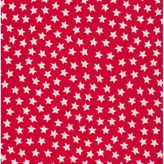 Henry Glass Great American Summer White Stars Red Cotton Fabric By Yard